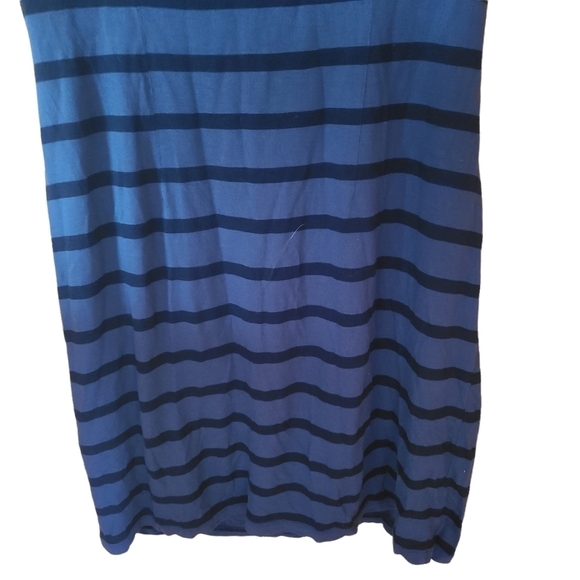 Ann Taylor Loft black gray striped sleeveless midi  dress - Picture 5 of 7